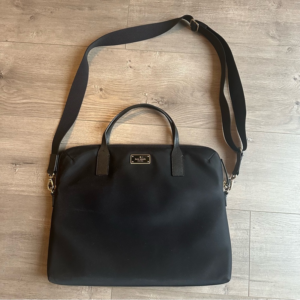 kate spade Black Nylon Laptop Bag with Adjustable Strap